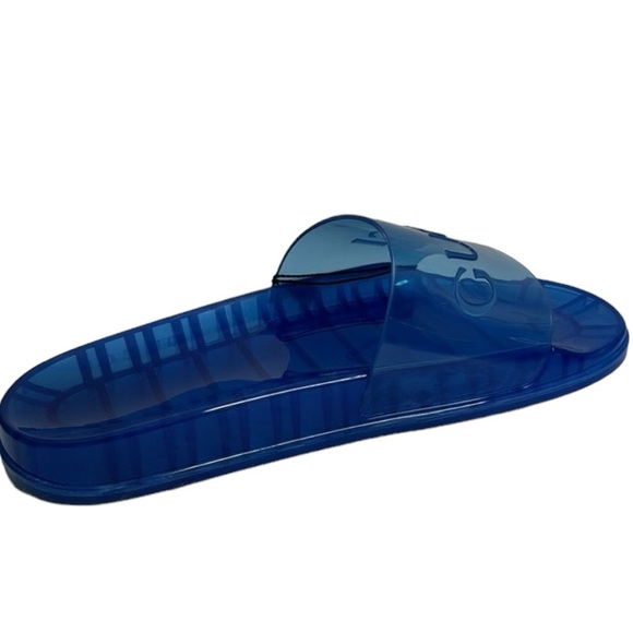 GUCCI NWT MEN’S BLUE SLIDES SANDALS SIZE 11 MADE IN ITALY LUXURY - Picture 6 of 10